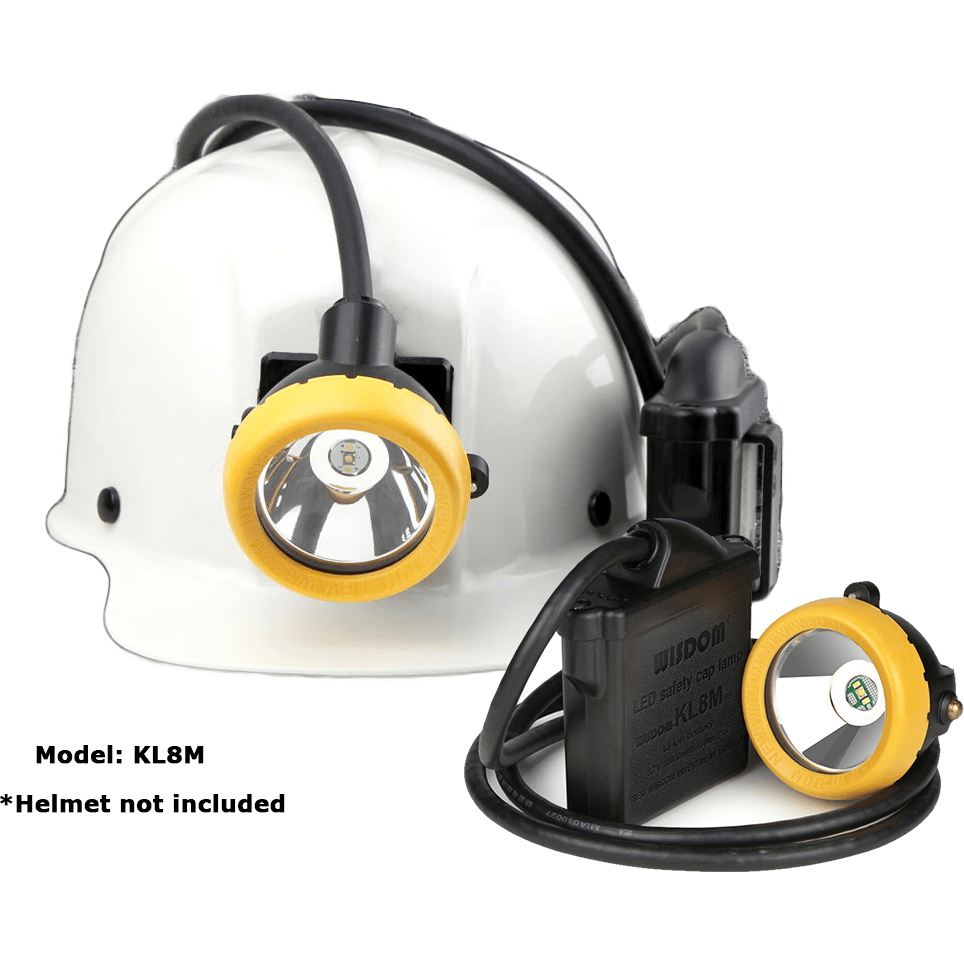 Wisdom KL8M Miner's LED Cap Corded Mining Lamp / Head Light (with NWB 20 Charger) - KHM Megatools Corp. Wisdom KL8M Miner's LED Cap Corded Mining Lamp / Head Light (with NWB 20 Charger) - KHM Megatools Corp.